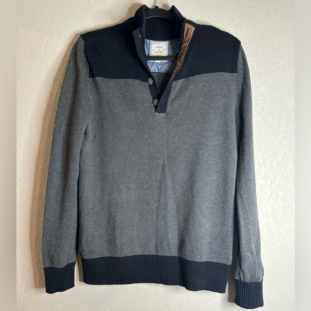 Hope and Henry Contrast Sweater with Elbow Patches Boys Size L